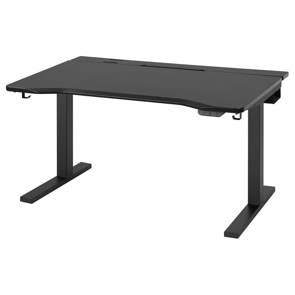 UTMANING - Adjustable height gaming desk, electric/black,120x80 cm