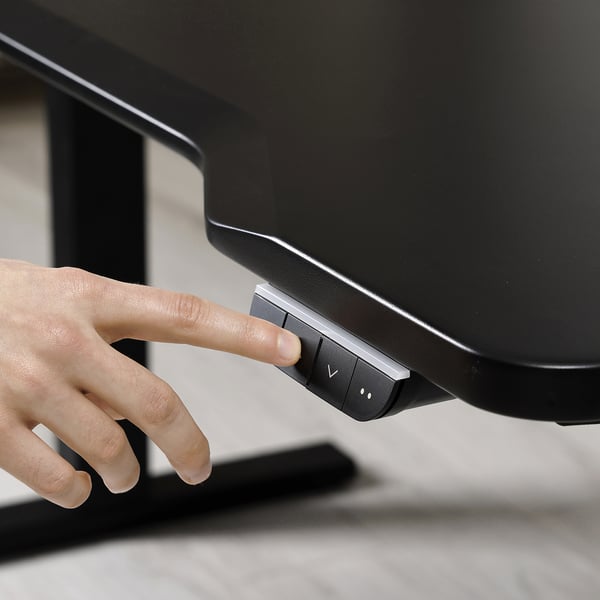 UTMANING gaming desk sit/stand, electric/black, 160x80 cm