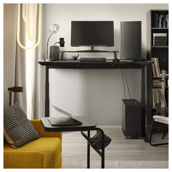 UTMANING - Adjustable height gaming desk, electric/black,160x80 cm