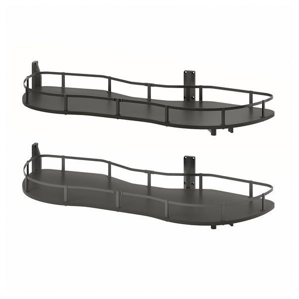 UTRUSTA - UTRUSTA Crnr base cabinet pull-out fitting, grey, 128 cm