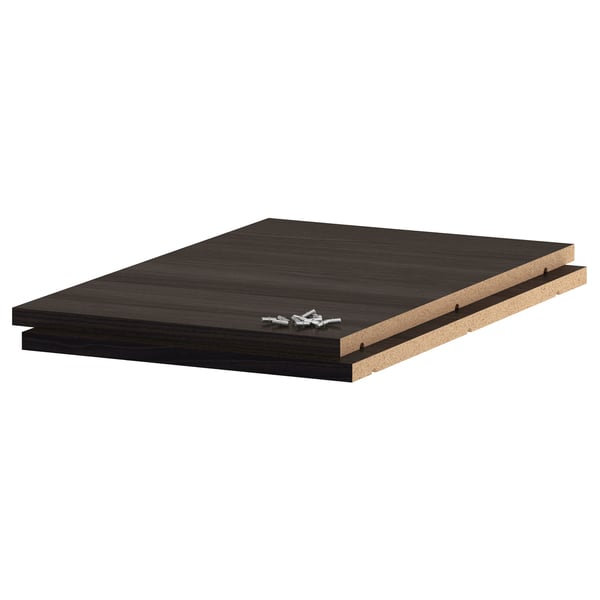 UTRUSTA shelf, wood effect black