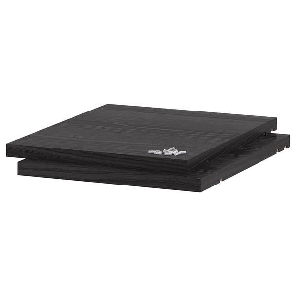 UTRUSTA shelf, wood effect black, 30x37 cm