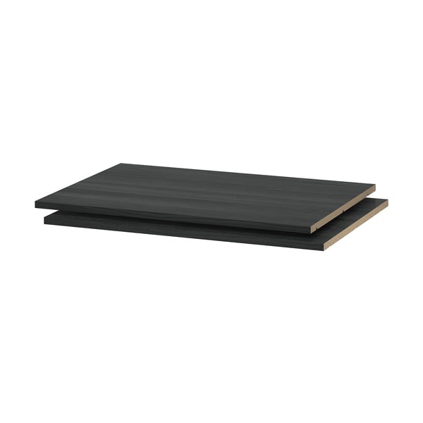 UTRUSTA shelf, wood effect black, 80x60 cm