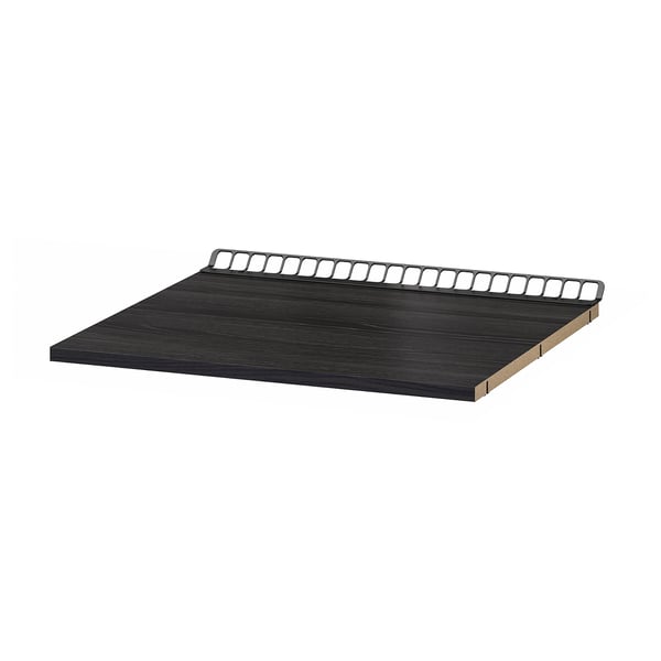 UTRUSTA - Fixed ventilated shelf, wood effect black, 60x60 cm