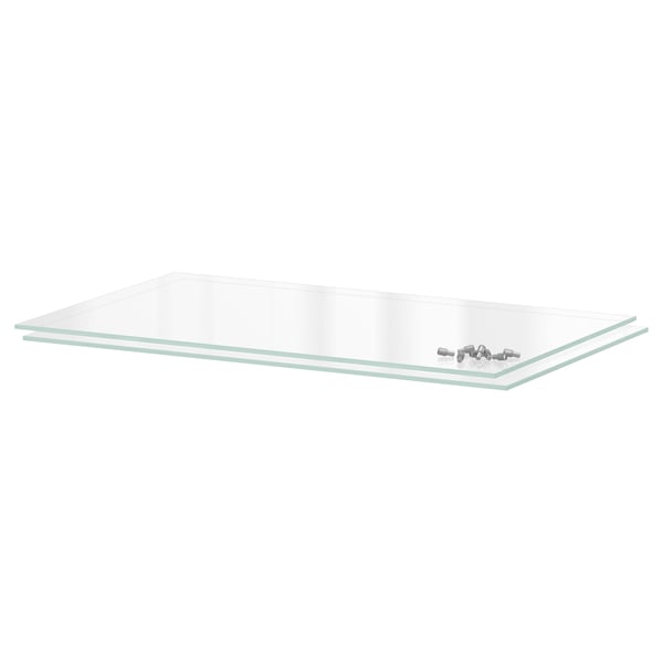 UTRUSTA shelf, glass, 60x37 cm, 2 pack
