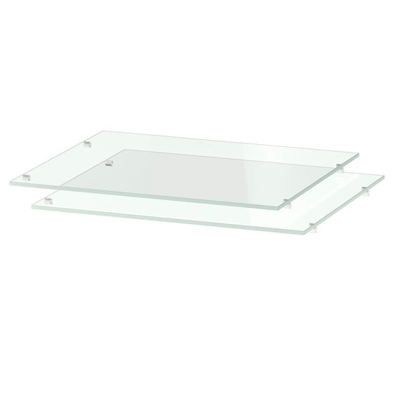 UTRUSTA shelf, glass, 40x37 cm, 2 pack
