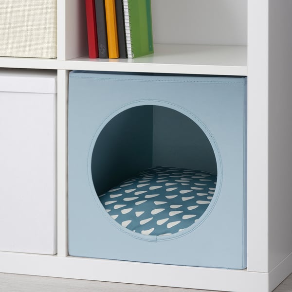 UTSÅDD - UTSÅDD Cat house, grey-blue, 33x38x33 cm