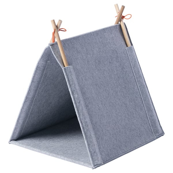 UTSÅDD cat house, grey/felt, 36x43x40 cm