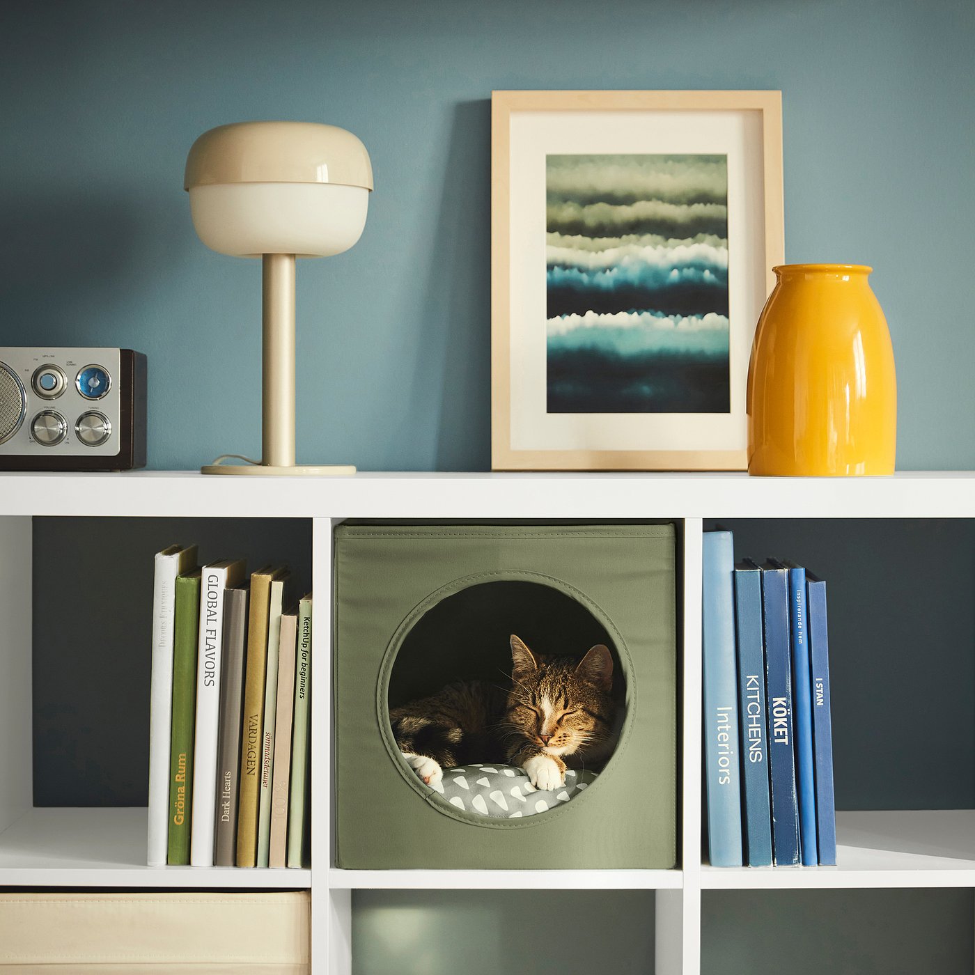 UTSÅDD cat house, green, 33x38x33 cm