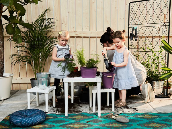 UTTER children's stool, in/outdoor/white, 28 cm