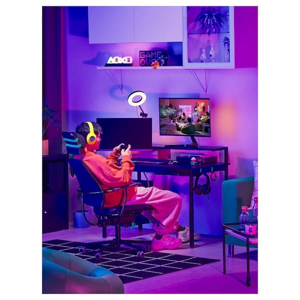 Ikea UTVISNING - Gaming desk with shelf, black, 120x60 cm