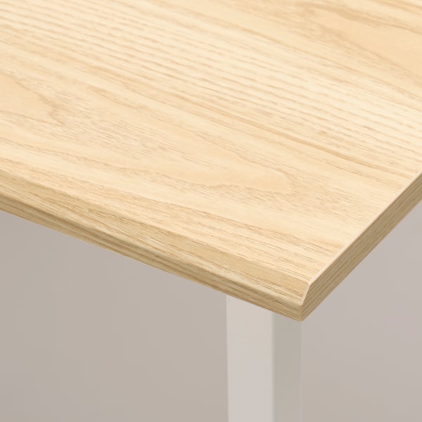 UTVISNING gaming desk with shelf, ash effect/white, 120x60 cm