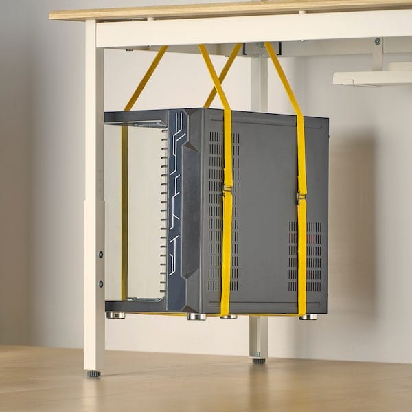 Ikea UTVISNING - Gaming desk with shelf, ash/white effect,120x60 cm