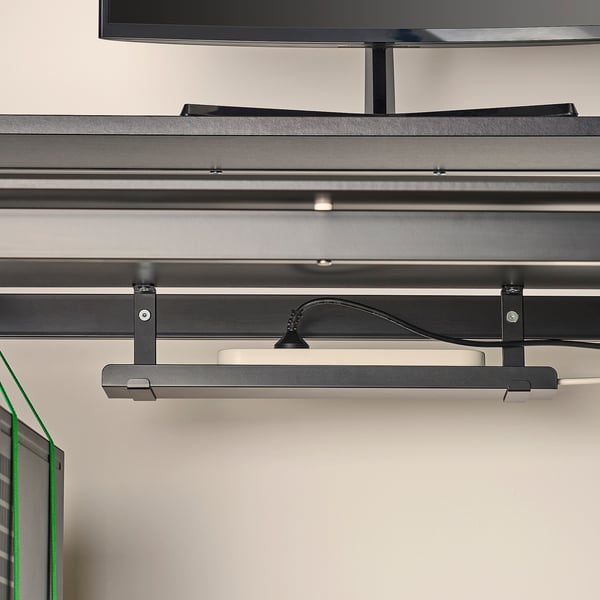 UTVISNING gaming desk with shelf, black, 120x60 cm