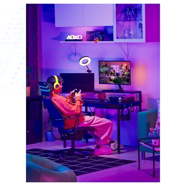 UTVISNING - UTVISNING Gaming desk with shelf, black, 120x60 cm