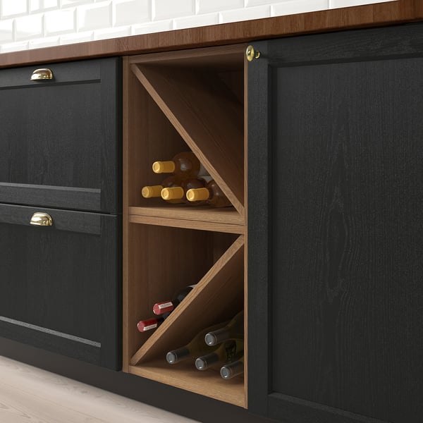 VADHOLMA wine shelf, brown/stained ash, 40x37x40 cm