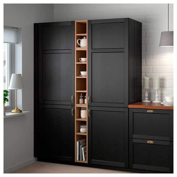 VADHOLMA - VADHOLMA Open storage, brown/stained ash, 20x37x80 cm