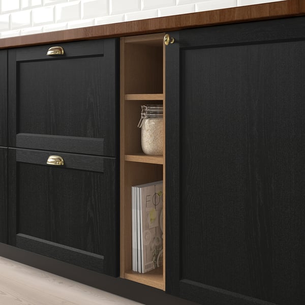 VADHOLMA open storage, brown/stained ash, 20x37x80 cm