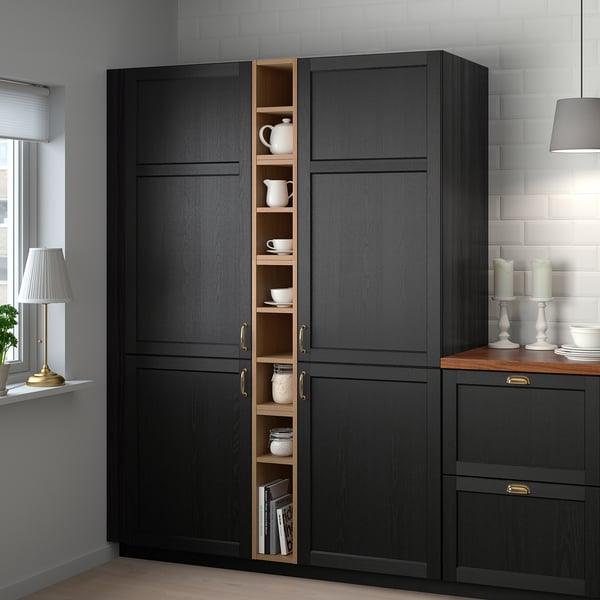 VADHOLMA open storage, brown/stained ash, 20x37x60 cm