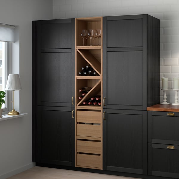 VADHOLMA drawer unit, brown/stained ash, 40x37x40 cm