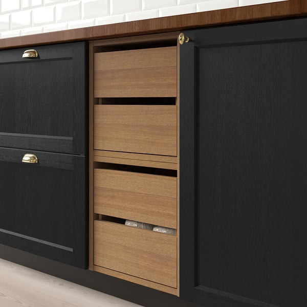 VADHOLMA - VADHOLMA Drawer unit, brown/stained ash, 40x37x40 cm
