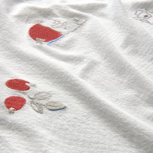 VÄDRA - Cover for babycare mat, rabbit pattern/white, 48x74 cm