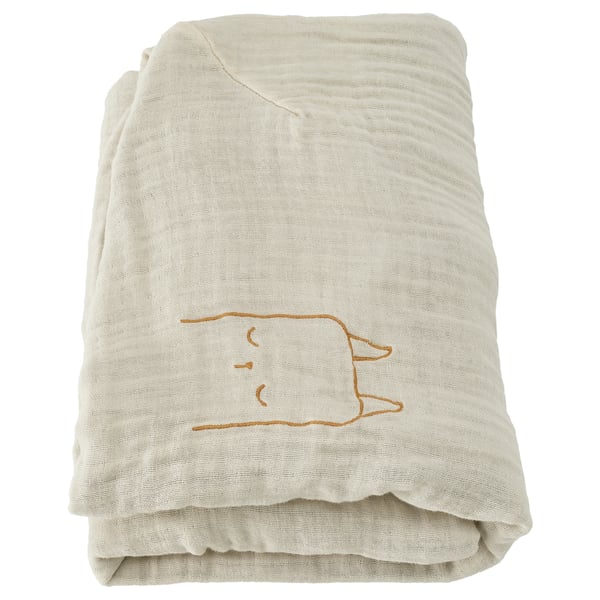 VÄDRA cover for babycare mat, beige/blue, 48x74 cm