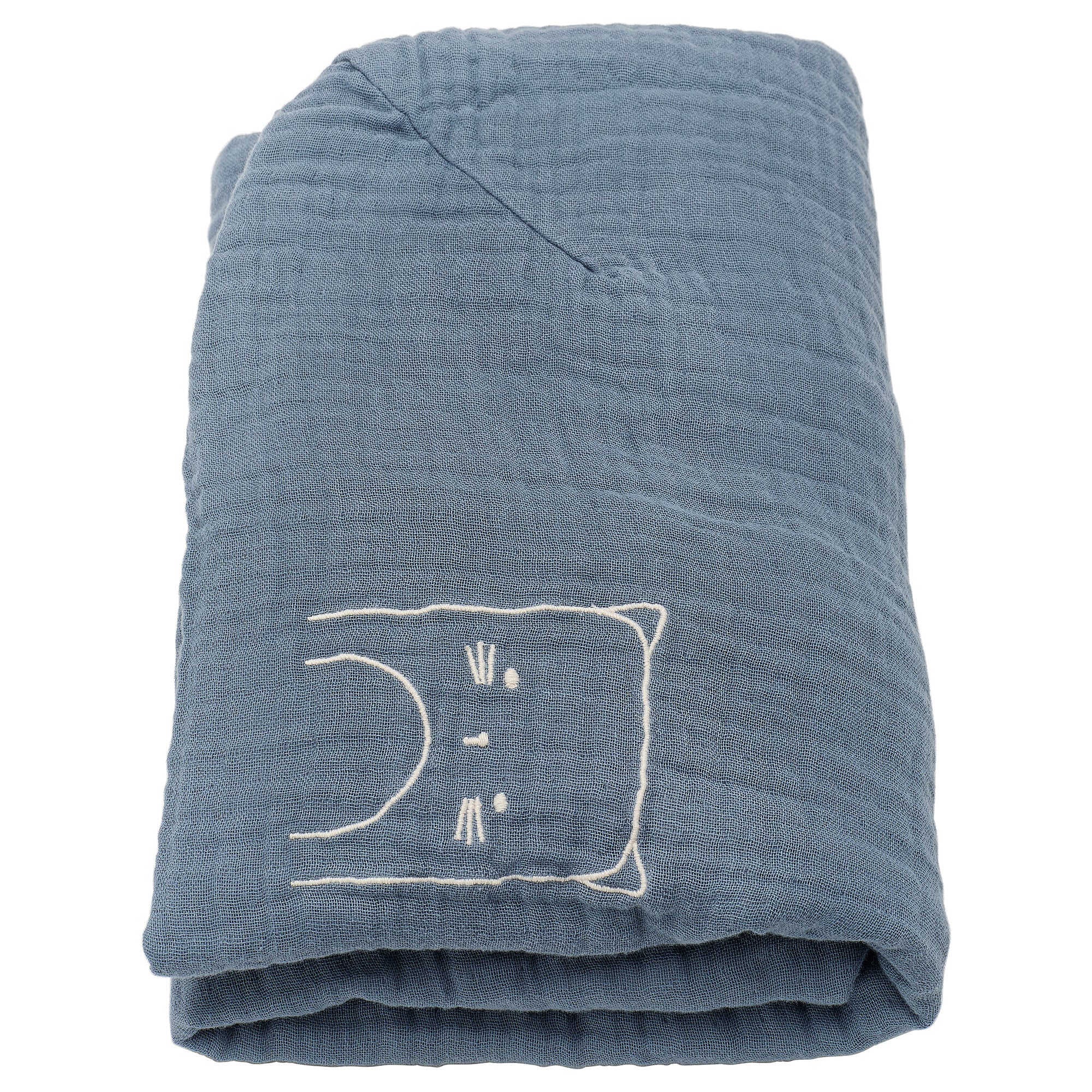 VÄDRA babycare mat with cover, beige/blue, 75x74 cm