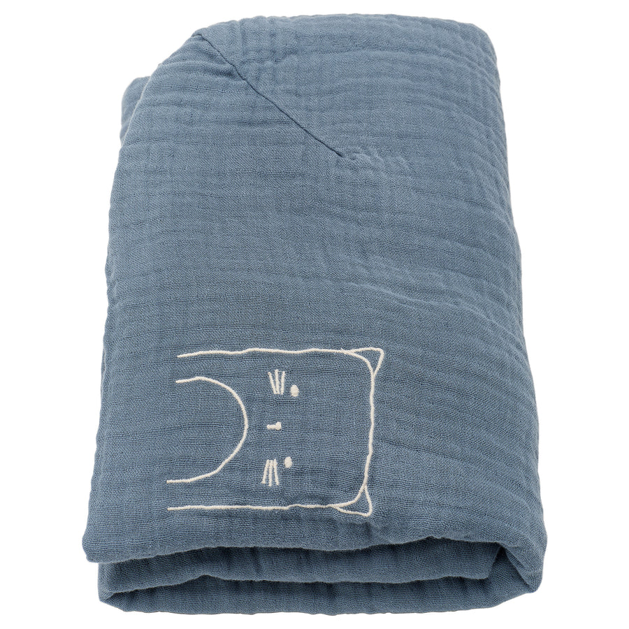 VÄDRA babycare mat with cover, beige/blue, 48x74 cm
