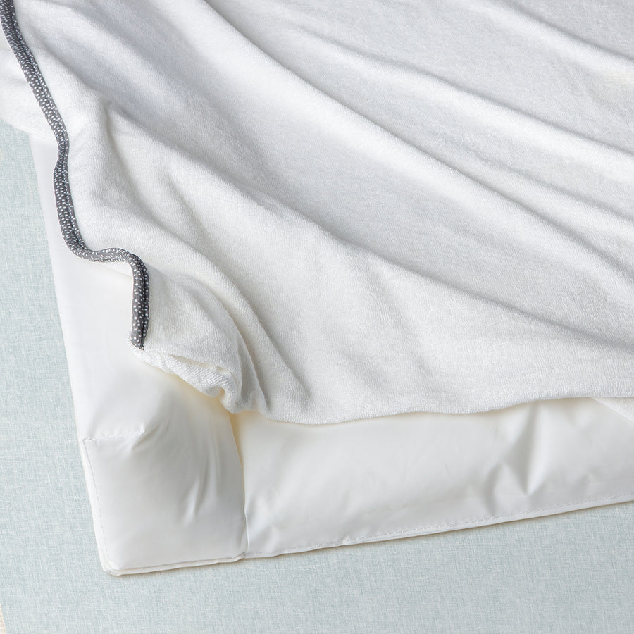 VÄDRA babycare mat with cover, white/terry, 75x74 cm