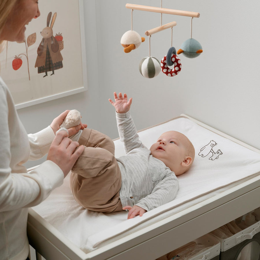 VÄDRA babycare mat with cover, white/terry, 48x74 cm