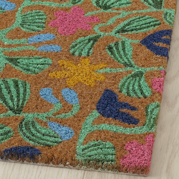 VÄGKURVA - Door mat, indoor, multicolour/floral pattern, 40x60 cm