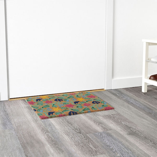 VÄGKURVA - Door mat, indoor, multicolour/floral pattern, 40x60 cm