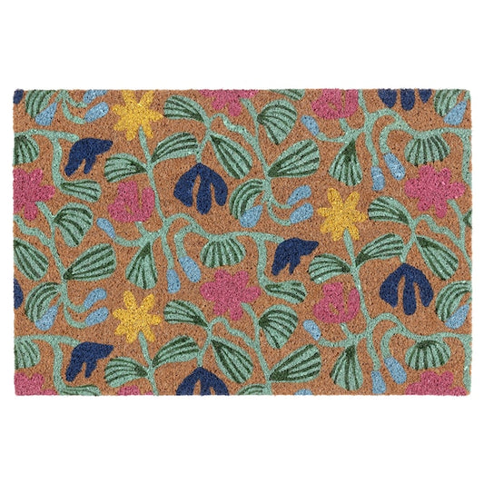 VÄGKURVA - Door mat, indoor, multicolour/floral pattern, 40x60 cm