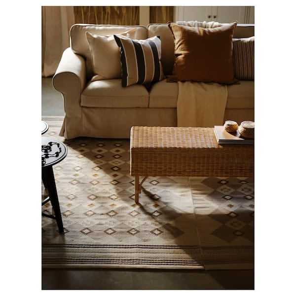 Ikea VÄGNÄT - Rug, flatwoven, off-white grey/handmade, 170x240 cm