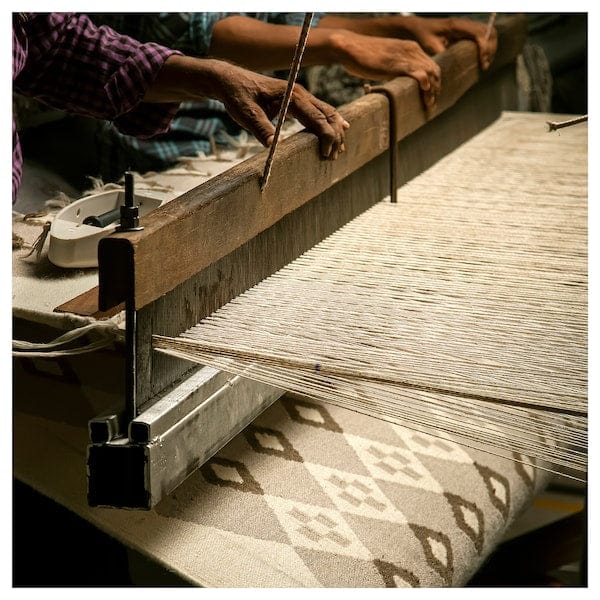 Ikea VÄGNÄT - Rug, flatwoven, off-white grey/handmade, 170x240 cm