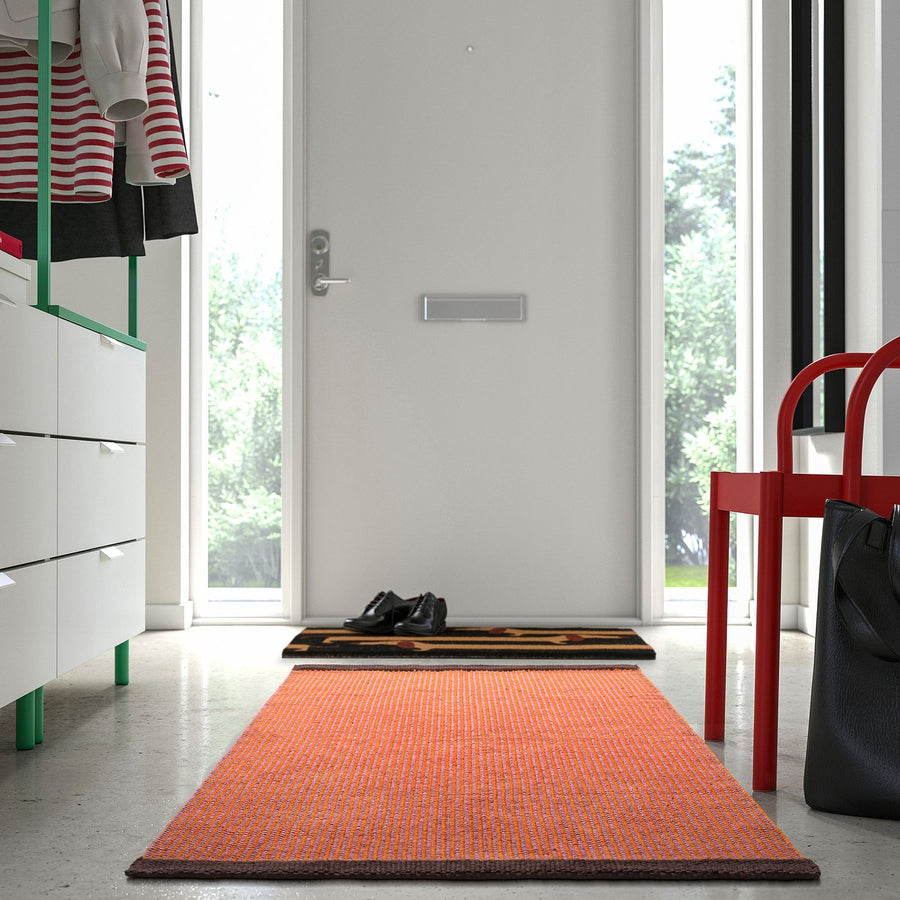 VÄGOMRÅDE rug, flatwoven, light orange-pink, 80x150 cm