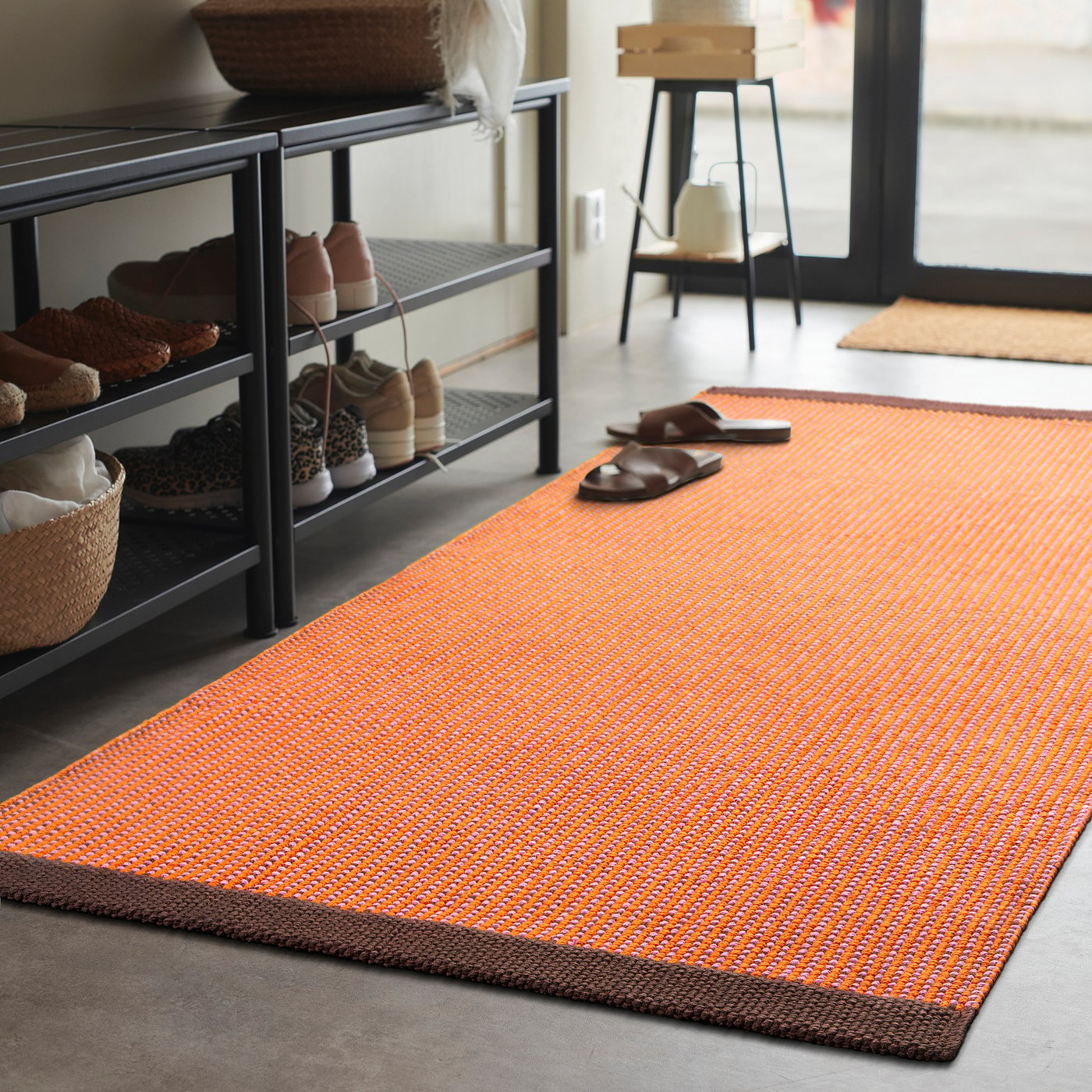 VÄGOMRÅDE rug, flatwoven, light orange-pink, 80x150 cm