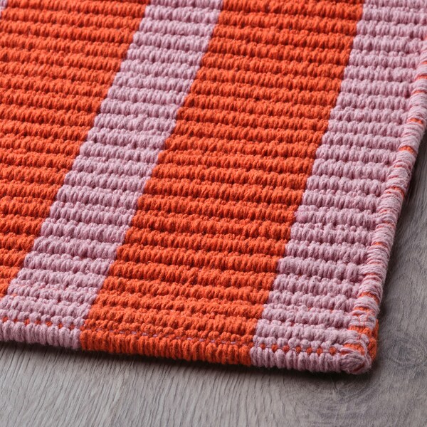 VÄGSKYLT - Rug, flatwoven, pink/orange, 80x150 cm