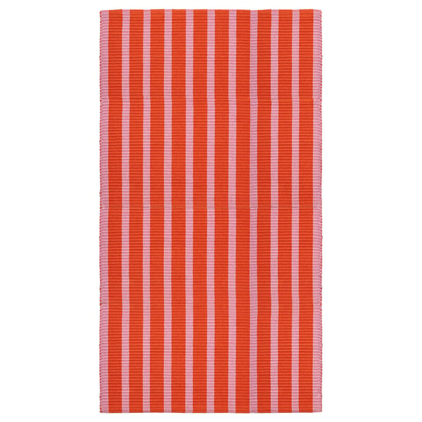 VÄGSKYLT rug, flatwoven, pink/orange, 80x150 cm