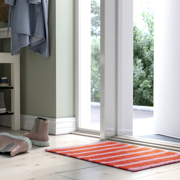 VÄGSKYLT door mat, pink/orange, 40x60 cm