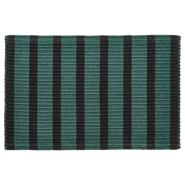 VÄGSKYLT - VÄGSKYLT Door mat, blue-green/black, 40x60 cm