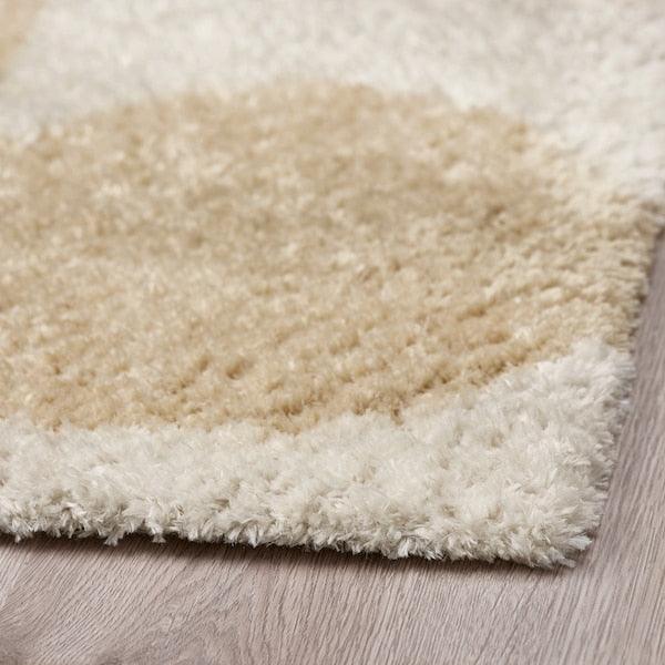 VÄGTRUMMA - Rug, high pile, off-white/beige, 160x230 cm