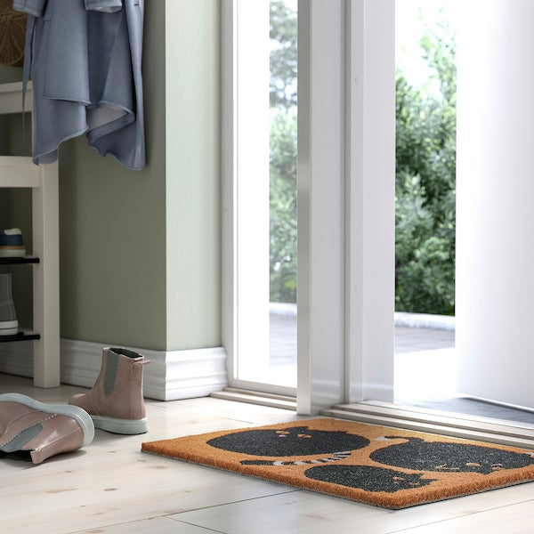 VÄGTYP - Door mat, cat black/natural, 40x60 cm
