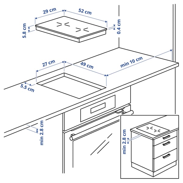VÄLBILDAD induction hob, IKEA 300 black, 29 cm