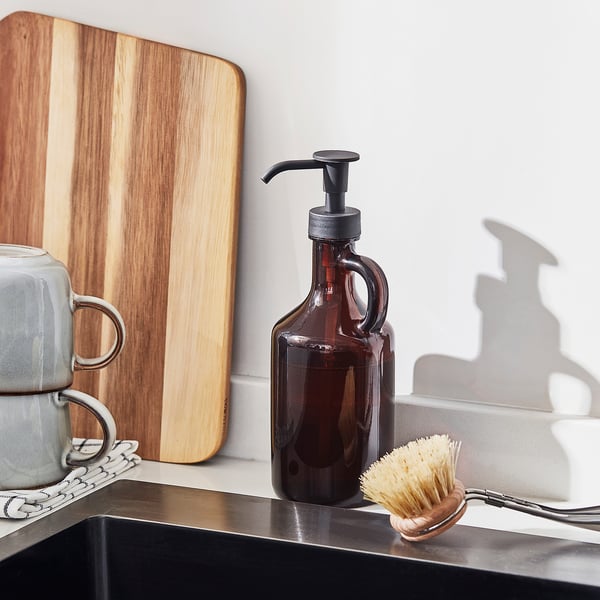 VÄLVÅRDAD soap dispenser, brown