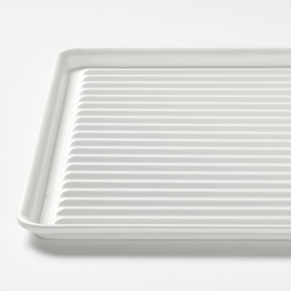 VÄLVÅRDAD dish drainer, white/galvanised, 52x35 cm