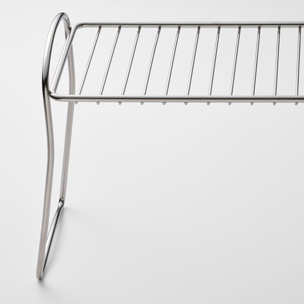 VÄLVÅRDAD dish drying shelf, stainless steel, 13x32 cm