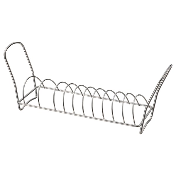 VÄLVÅRDAD dish drying rack, stainless steel, 12x32 cm