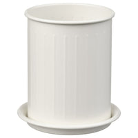 VÄLVÅRDAD cutlery stand, white/galvanised, 13 cm